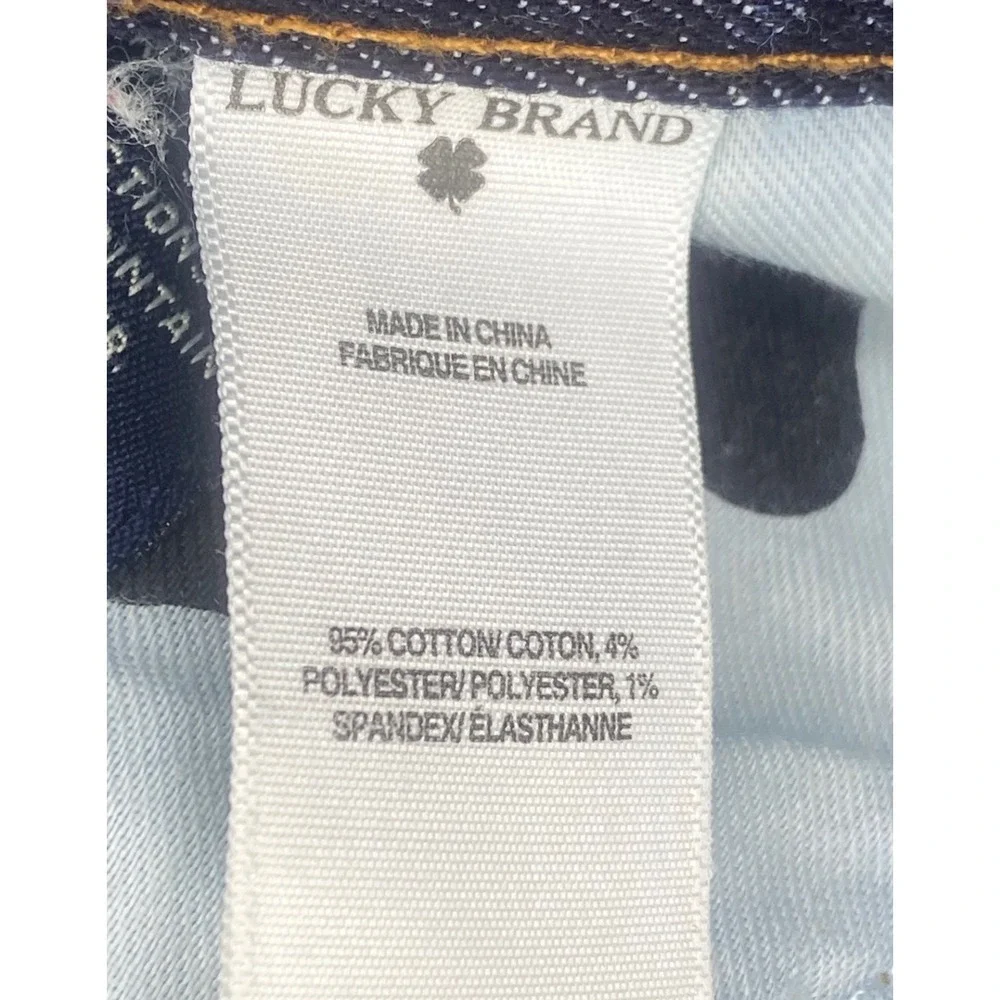 Lucky Brand Straight Leg Jeans Mens 40x32 Blue Dark Wash Stretch